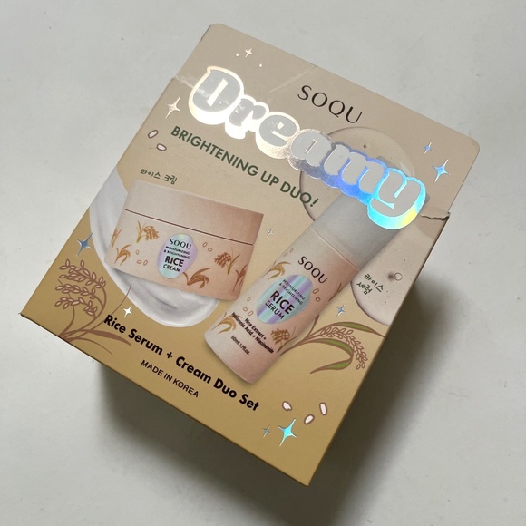 New 2pc SOQU Dreamy Brightening Up Duo Rice Serum + Cream K-Beauty Box Set - Picture 2 of 3